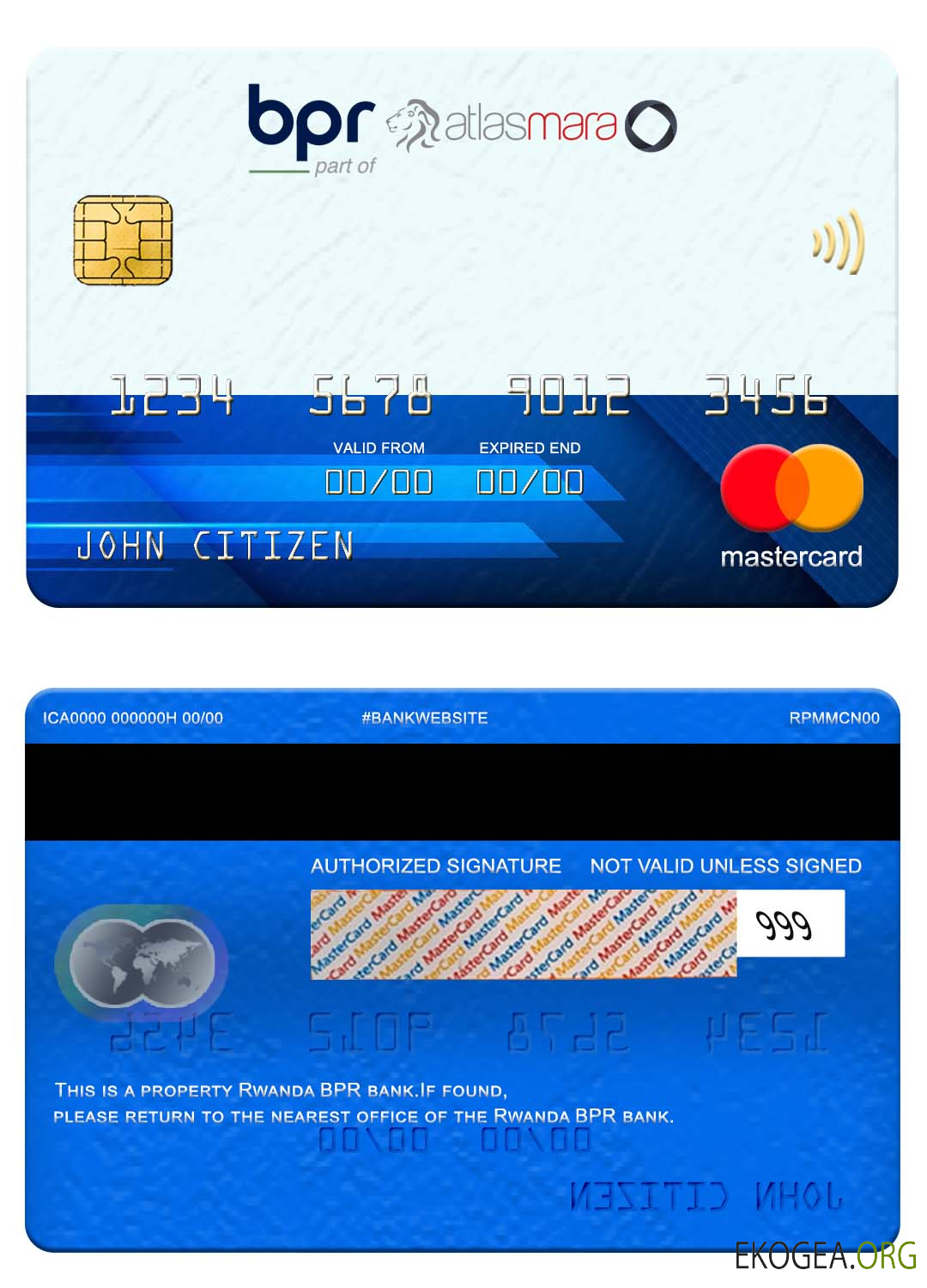 Carte Mastercard de la banque Rwanda BPR